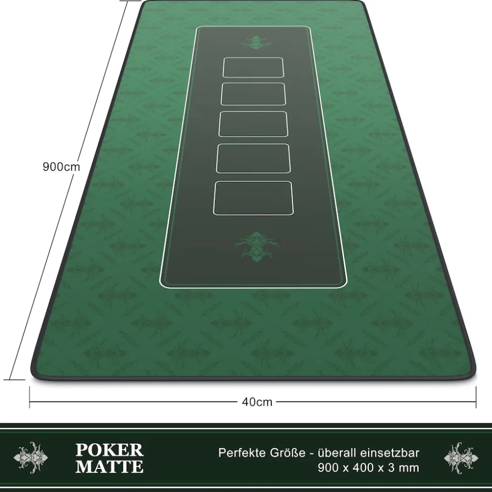 CSL Pokermatte XL Tischauflage für Poker 90 x 40cm / Kartenspiel Matte /Pokertisch Auflage