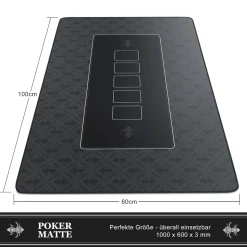 CSL XXL Pokermatte Tischauflage für Poker Kartenspiel Matte/ 100 x 60 cm /Pokertisch Auflage