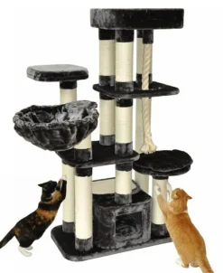 Dazikemo Kratzbaum Memphis grau 157 x 85 x 50 cm