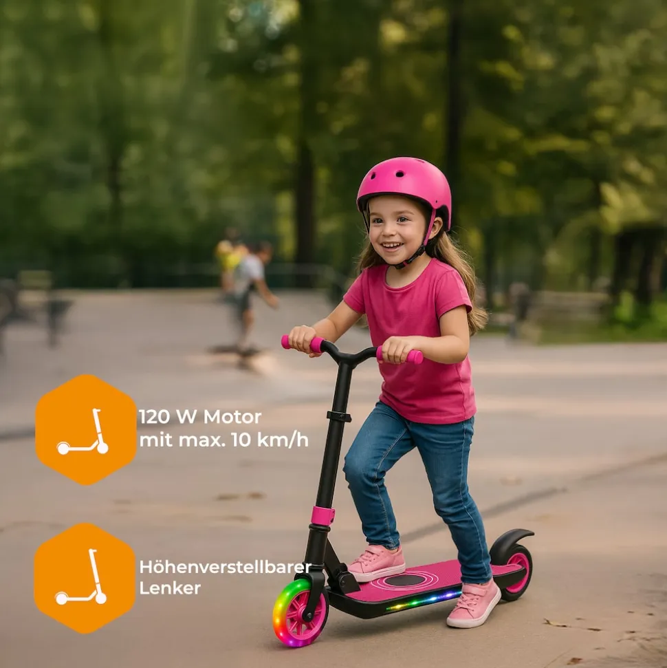 Denver SCK-5500 Kids E-Scooter– verstellbar, faltbar, 10km/h, pink
