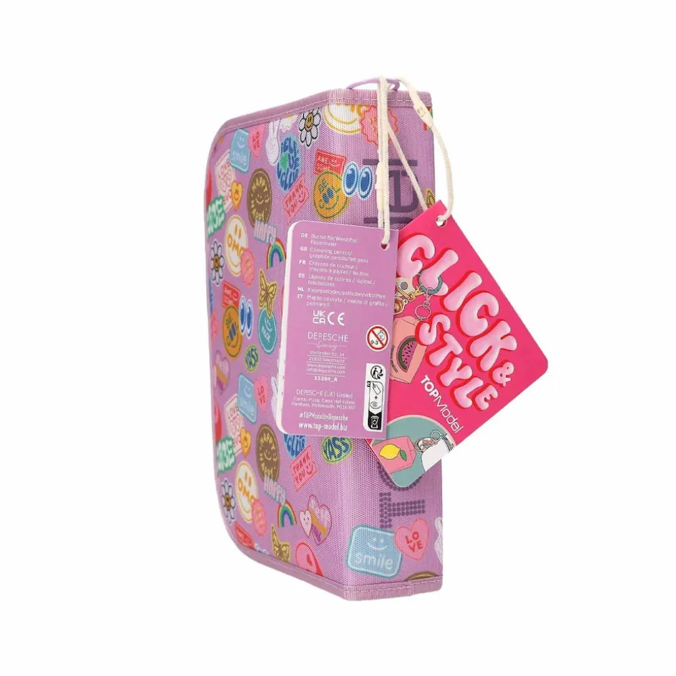 Depesche Deluxe Federtasche GIRL POWER inkl. Stifte TOPModel 5 x 15,5 x 22 cm