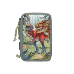 Depesche 3-Fach Federtasche BITE inkl. Stifte Dino World 20 x 13 x 7,5 cm