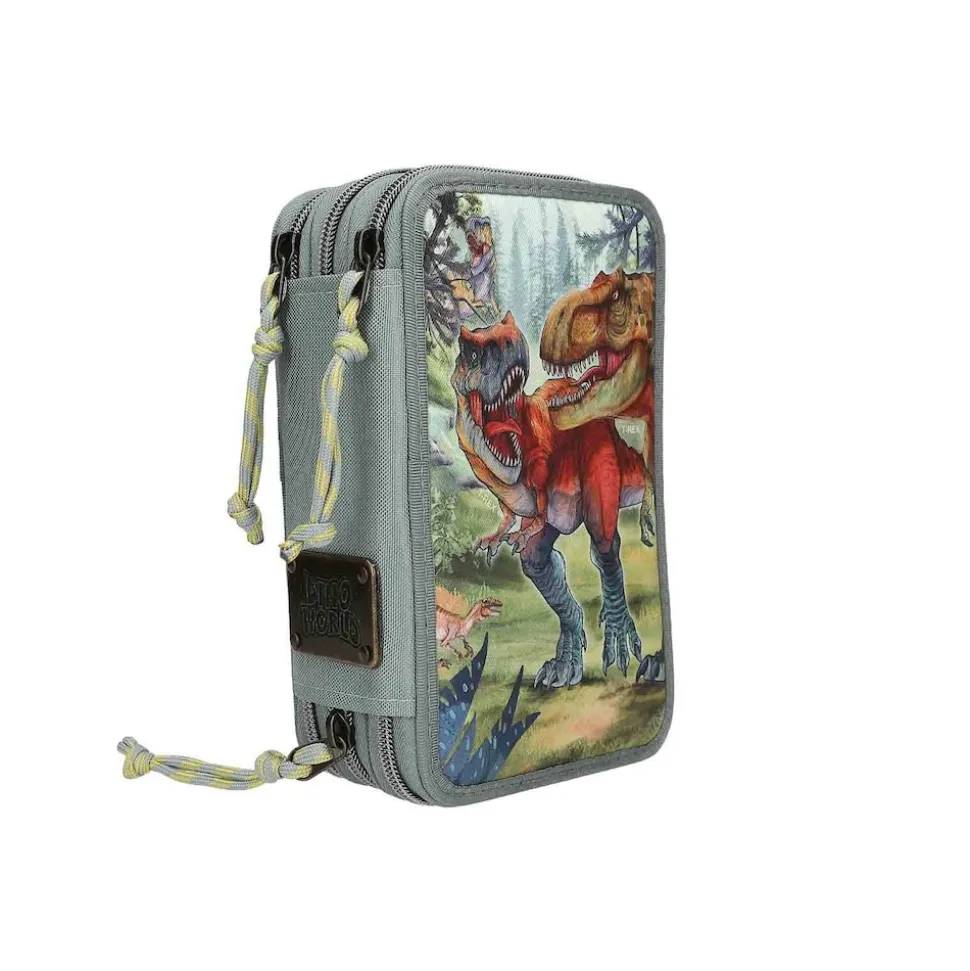 Depesche 3-Fach Federtasche BITE inkl. Stifte Dino World 20 x 13 x 7,5 cm