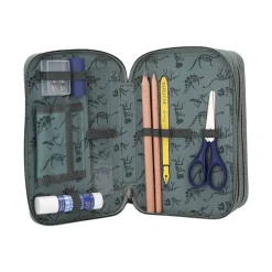 Depesche 3-Fach Federtasche BITE inkl. Stifte Dino World 20 x 13 x 7,5 cm