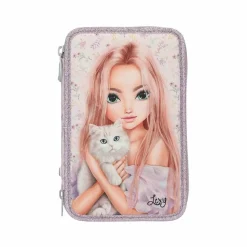 Depesche 3-Fach Federtasche BLOOMING KITTY TOPModel 7,5 x 13 x 20 cm