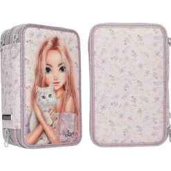 Depesche 3-Fach Federtasche BLOOMING KITTY TOPModel 7,5 x 13 x 20 cm