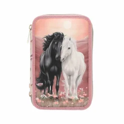 Depesche 3-Fach Federtasche BLOSSOM PONY inkl. Stifte Miss Melody 7,5 x 13 x 20 cm