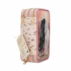 Depesche 3-Fach Federtasche BLOSSOM PONY inkl. Stifte Miss Melody 7,5 x 13 x 20 cm