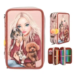 Depesche 3-Fach Federtasche FUR-EVER FRIENDS TOPModel 7,5 x 13 x 20 cm