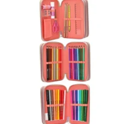 Depesche 3-Fach Federtasche GIRL POWER inkl. Stifte TOPModel 7,5 x 13 x 20 cm