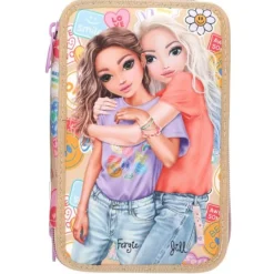 Depesche 3-Fach Federtasche GIRL POWER inkl. Stifte TOPModel 7,5 x 13 x 20 cm