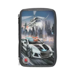 Depesche 3-Fach Federtasche LED Monster Cars 7,5 x 13 x 20 cm