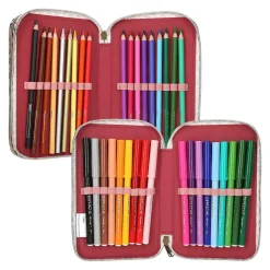 Depesche 3-Fach Federtasche LEOHEART mit Schleifen TOPModel 7,5 x 13 x 20 cm