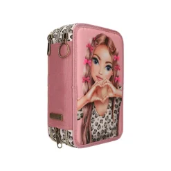 Depesche 3-Fach Federtasche LEOHEART mit Schleifen TOPModel 7,5 x 13 x 20 cm
