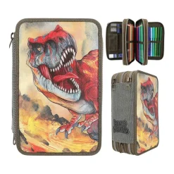 Depesche 3-Fach Federtasche mit 3D Effekt Dino World 20 x 13 cm