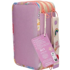 Depesche 3-Fach Federtasche mit Anhänger GIRL POWER inkl. Stifte TOPModel 7,5 x 13 x 20 cm