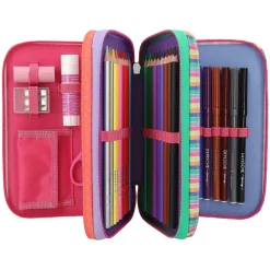 Depesche 3-Fach Federtasche mit Stifte TOPModel 20,5 x 14,3 cm