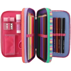 Depesche 3-Fach Federtasche mit Stifte TOPModel 20,5 x 14,3 cm