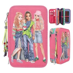Depesche 3-Fach Federtasche mit Stifte TOPModel 20,5 x 14,3 cm
