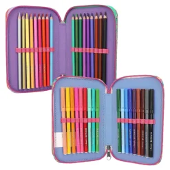 Depesche 3-Fach Federtasche mit Stifte TOPModel 20,5 x 14,3 cm