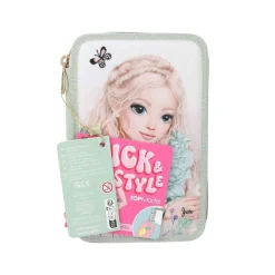Depesche 3-Fach Federtasche mit Stickerei SUMMER FEELING inkl. Stifte TOPModel 7,5 x 13 x 20 cm