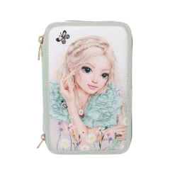 Depesche 3-Fach Federtasche mit Stickerei SUMMER FEELING inkl. Stifte TOPModel 7,5 x 13 x 20 cm