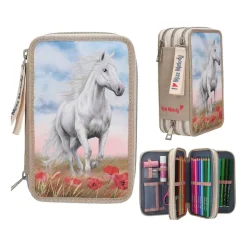 Depesche 3-Fach Federtasche Poppy Sand Miss Melody 20 x 13 x 7,5 cm