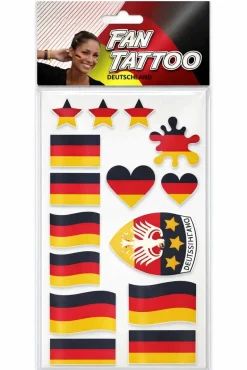 Deutschland Tattoos Fanartikel Schwarz Rot Gold temporäre Flaggen Body Art Kinder Erwachsene
