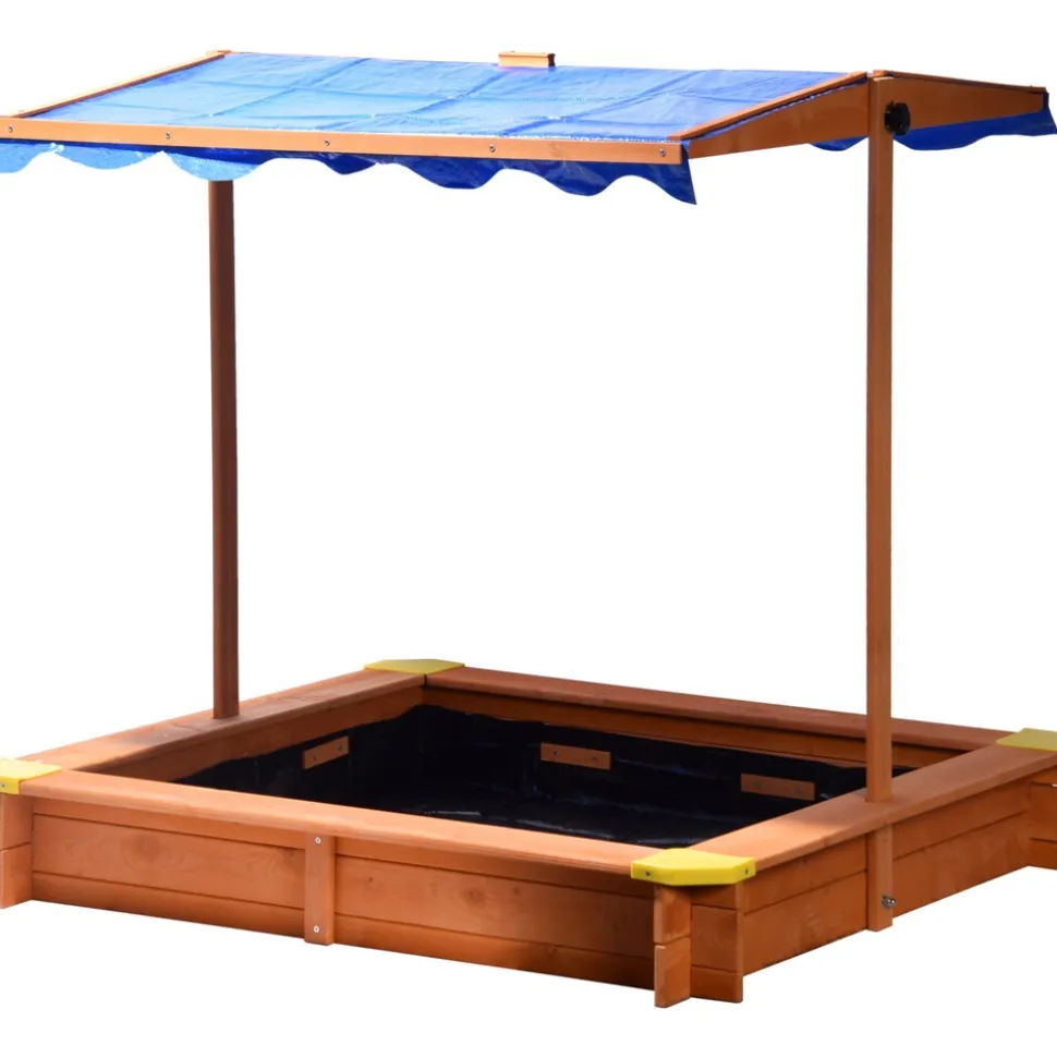 Dobar 94350FSC Sandkasten 117x117x117 cm, mit UV-Schutz