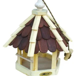 dobar Futterhaus mit lasierten Holzschindeln inkl. Kordel