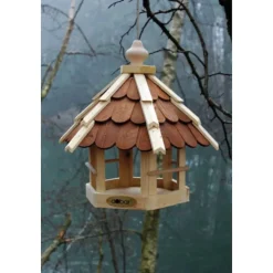dobar Futterhaus mit lasierten Holzschindeln inkl. Kordel
