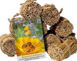 dobar green label Schilfrohrhalme-Set plus Samenmischung "Bienenschmaus"