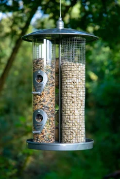 dobar 3-Kammer Futterspender aus Metall