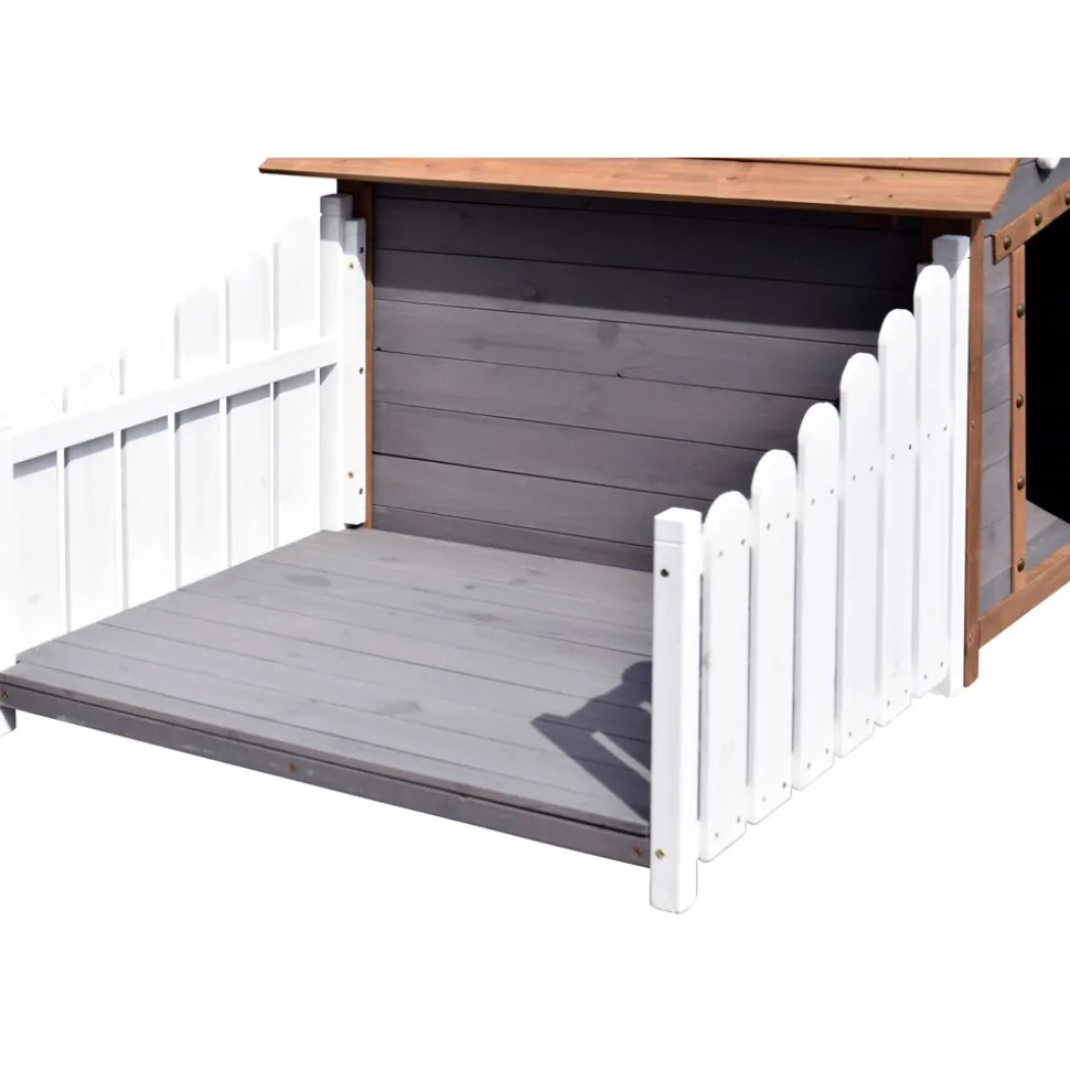 Dobar Outdoor-Hundehütte mit Spitzdach und seitlicher Veranda