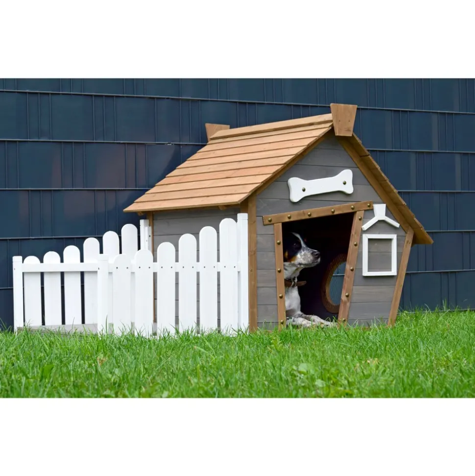 Dobar Outdoor-Hundehütte mit Spitzdach und seitlicher Veranda