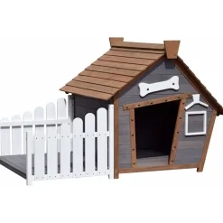 Dobar Outdoor-Hundehütte mit Spitzdach und seitlicher Veranda