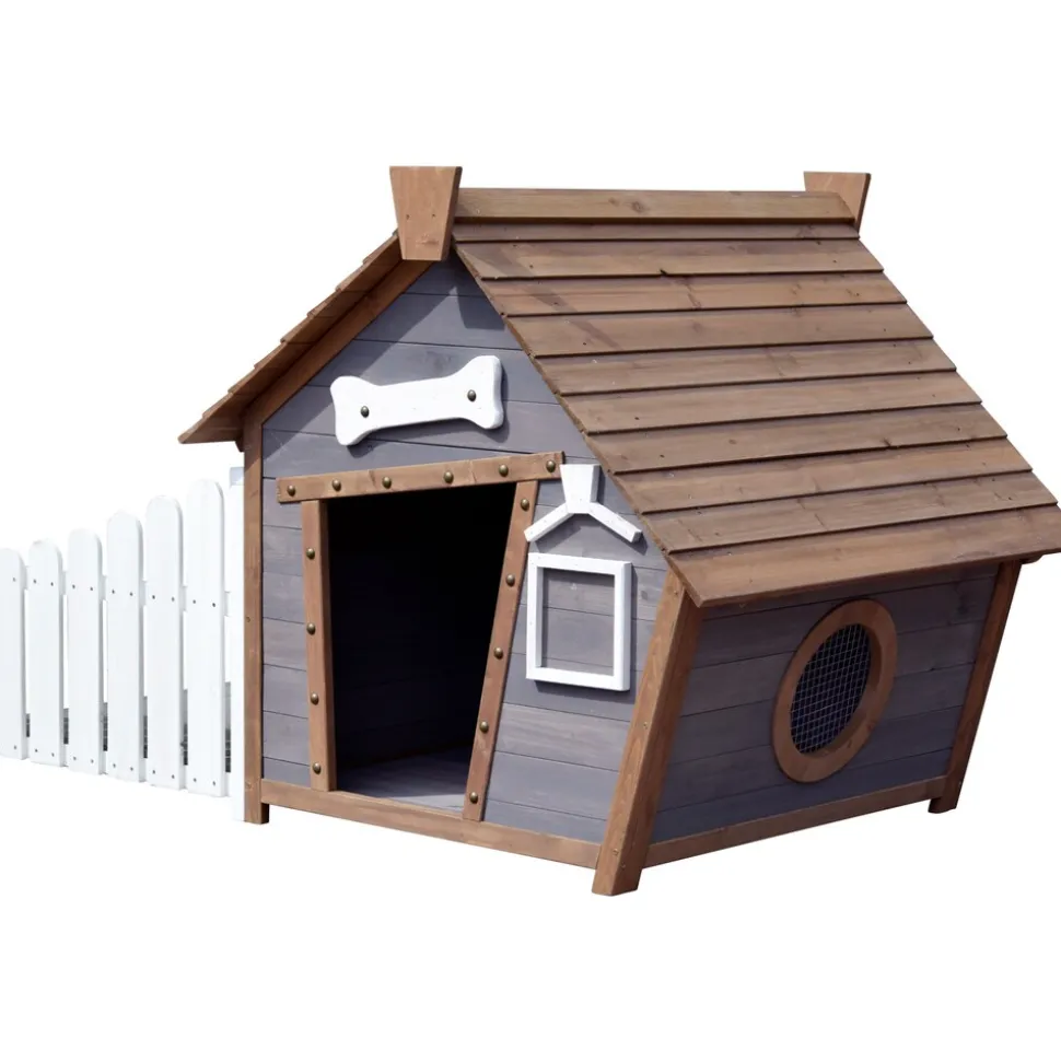 Dobar Outdoor-Hundehütte mit Spitzdach und seitlicher Veranda