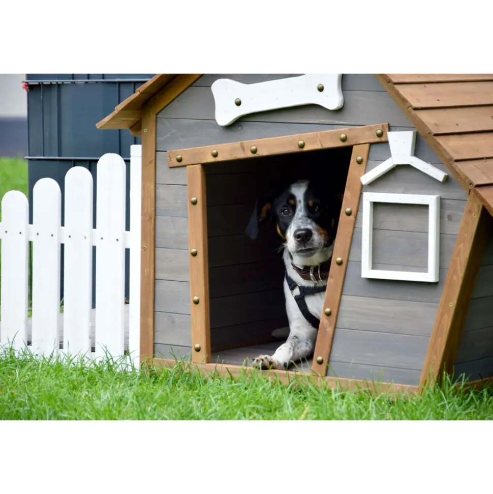 Dobar Outdoor-Hundehütte mit Spitzdach und seitlicher Veranda