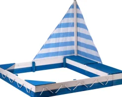 dobar Sandkasten "Maritim" mit Segel und Spielzeugkisten