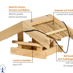 dobar Vogelfutterhaus mit Schilfdach