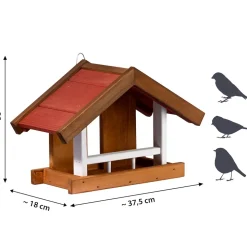 dobar Vogelhaus "Herbstfrüchte" im 2er-Set, Vogelfutterhäuser zum Aufhängen, 22,5x21x16 cm