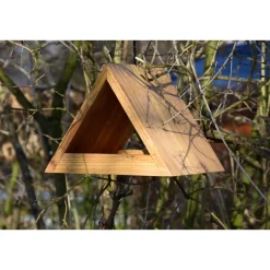Dreieckiges Futterhaus aus Eiche mit Aufhängung