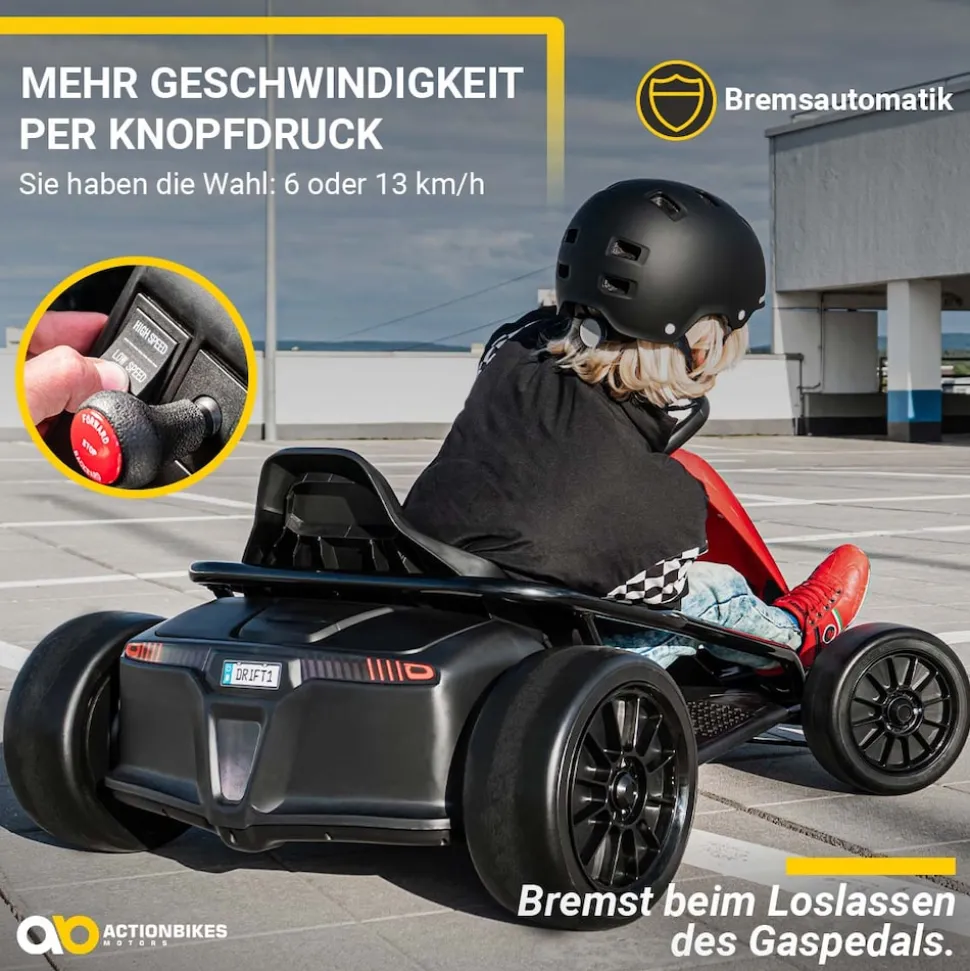 Drift-Kart SX1968, Drift-Scooter Go-Kart 700 Watt, EVA-Weichgummireifen vorne, Bremsautomatik (Weiß)