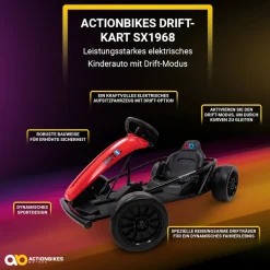 Drift-Kart SX1968, Drift-Scooter Go-Kart 700 Watt, EVA-Weichgummireifen vorne, Bremsautomatik (Weiß)