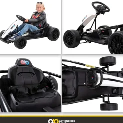 Drift-Kart SX1968, Drift-Scooter Go-Kart 700 Watt, EVA-Weichgummireifen vorne, Bremsautomatik (Weiß)