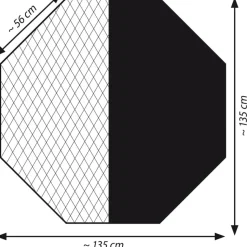 8-eckiges Nylon-Schutznetz für Kleintier-Freigehege, 135 x 135 cm Abdeckung mit Sonnenschutz, grün