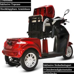 ECO ENGEL 503, Dreirad Roller Senioremobil 25 km/h, Rot