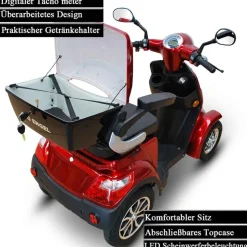 ECO ENGEL 510, Elektromobil 25 km/h mit 20 Ah Li-Io Akku herausnehmbar, Rot