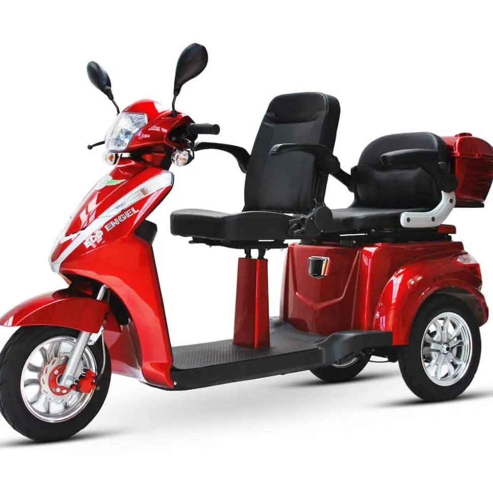 ECO ENGEL 503, Zweisitzer Senioren- / Elektromobil, 25 km/h mit Li-io 30 AH Akku, Rot