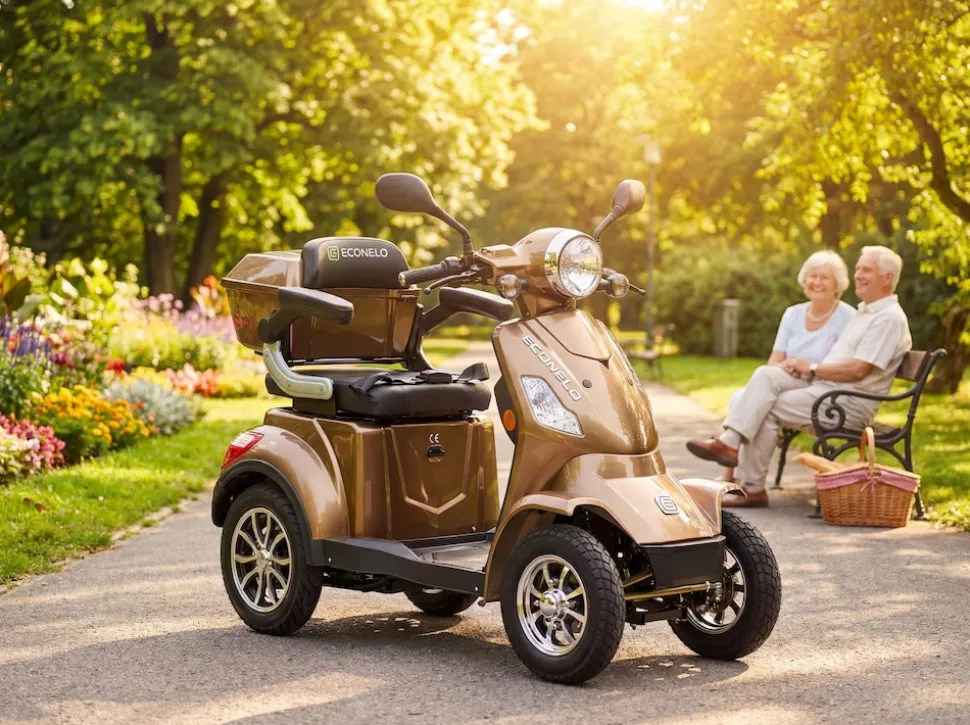 Econelo E-Seniorenmobil Voltrixx, Lithium-Akku, 4-Rad, 1000 Watt, Braun